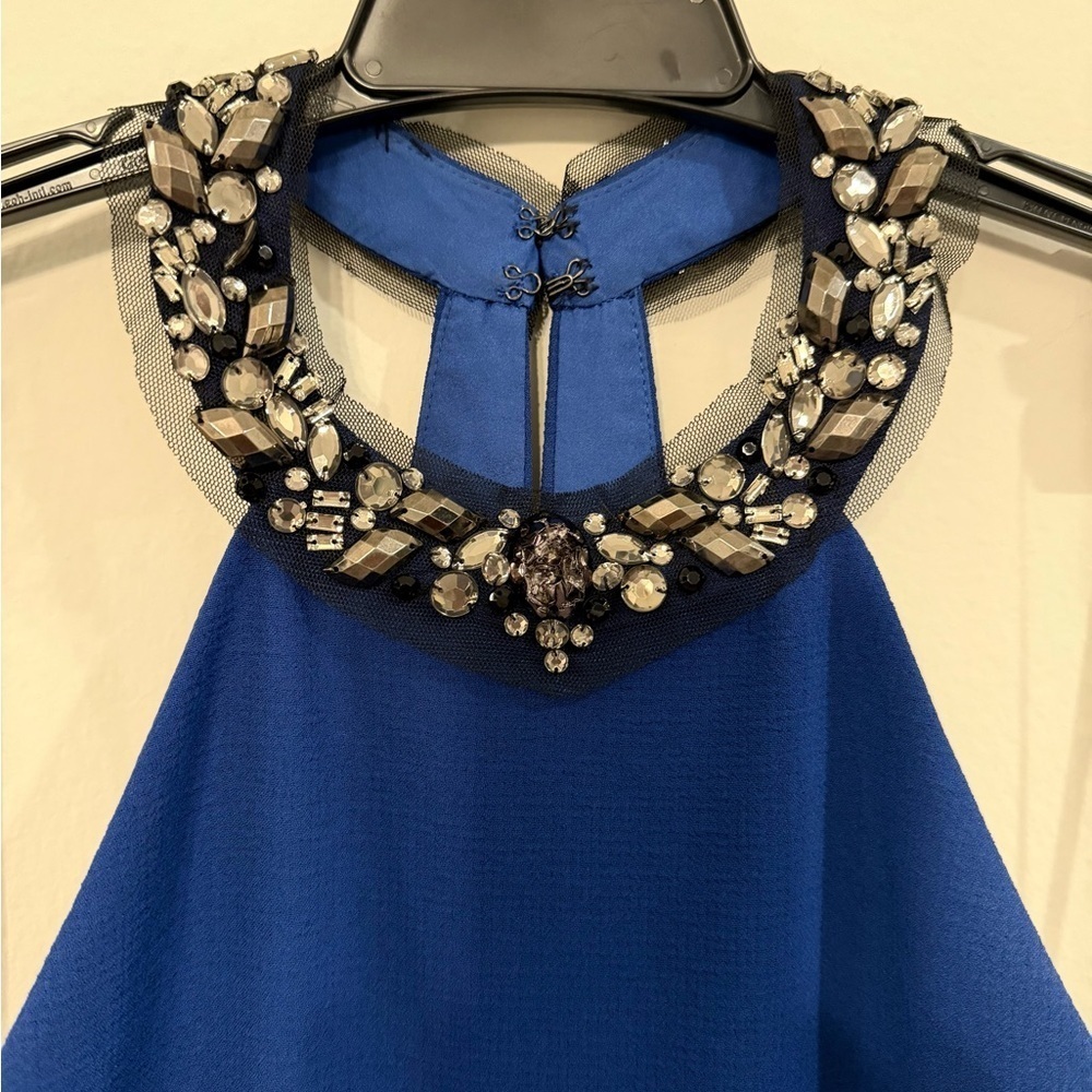 BCBGMaxAzria Royal Blue Halter Maxi Dress - Picture 5 of 10